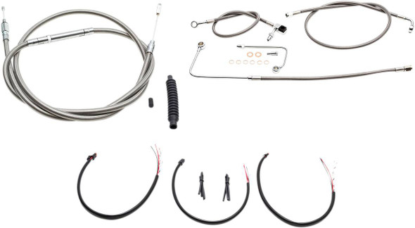 La Choppers - LA-8151KT2B-08 - Handlebar Cable/Brake Line Kit - Complete - Mini Handlebars - Stainless