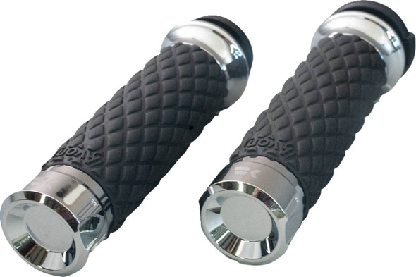 Khrome Werks - 500305 - Klassic Grips - Custom Contour - Diamond - Chrome