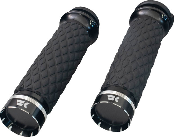 Khrome Werks - 500320 - Tracer Grips - Custom Contour - Diamond - Black