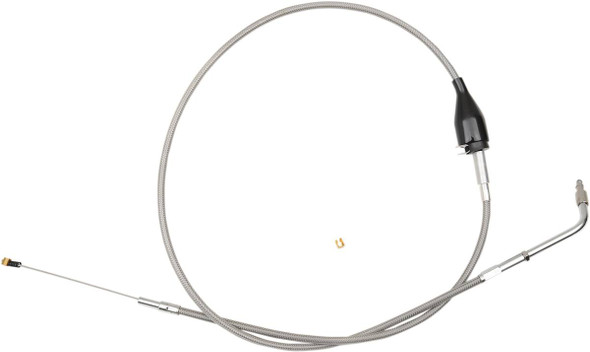 La Choppers - LA-8220ID16 - Stainless Braided Handlebar Idle Cable - 15"-17" - FLD/FXDWG