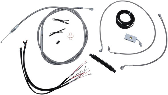 La Choppers - LA-8152KT2-16 - Complete Stainless Braided Handlebar Cable/Brake Line Kit - 15"-17" Handlebars - '18-'22 Softail