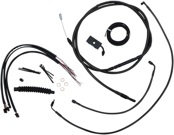 La Choppers - LA-8152KT2-19M - Complete Midnight Braided Cable Kit - 18"-20" Handlebars - ABS - '18-'22 Softail