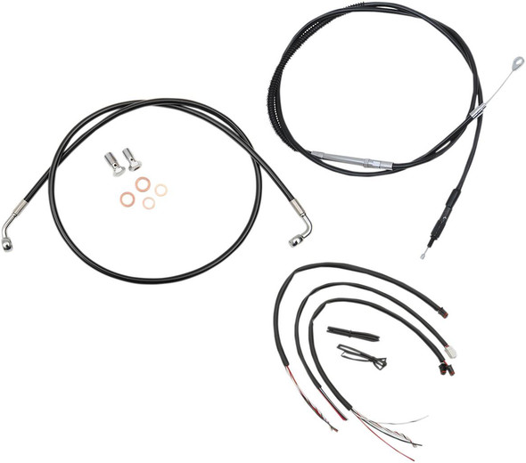 La Choppers - LA-8153KT2-19B - Handlebar Cable/Brake Line Kit - Complete - 18" - 20" Handlebars - Black Vinyl