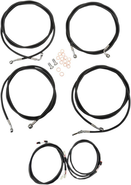 La Choppers - LA-8054KT3-19B - Complete Plug-and-Play Cable Kit - 18" - 20" Handlebars - '17-'20 Touring - ABS - Black