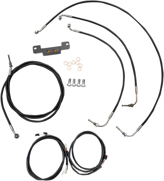 La Choppers - LA-8055KT3-16B - Complete Plug-and-Play Cable Kit - 15" - 17" Handlebars - '17-'19 Touring - Black