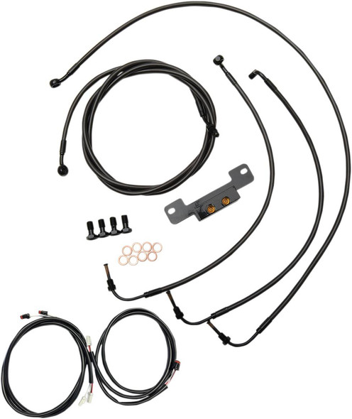 La Choppers - LA-8055KT3-16M - Complete Plug-and-Play Cable Kit - 15" - 17" Handlebars - '17-'19 Touring - Midnight