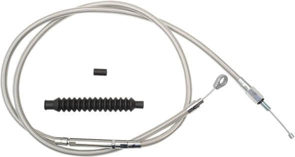 La Choppers - LA-8100C16 - Stainless Steel Braided Clutch Cable - 15"-17" Ape Hangers - '96-'06 Softail