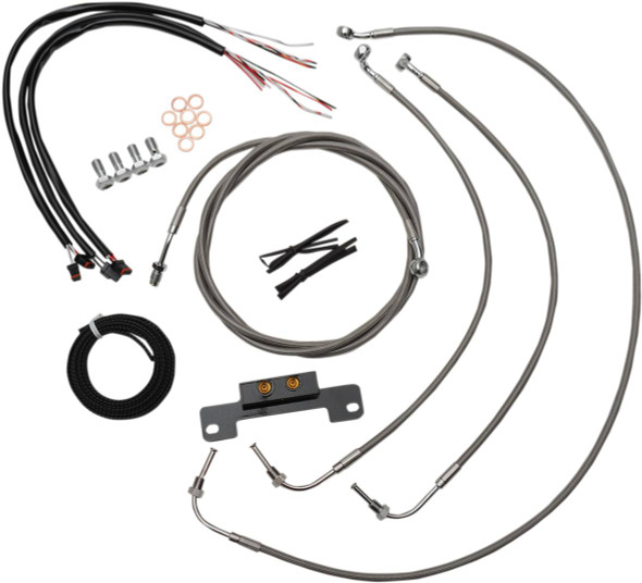 La Choppers - LA-8055KT2-19 - Handlebar Cable/Brake Line Kit - Complete - 18" - 20" Handlebars - Stainless La Choppers - LA-8055KT2-19 - Handlebar Cable/Brake Line Kit - Complete - 18" - 20" Handlebars - Stainless