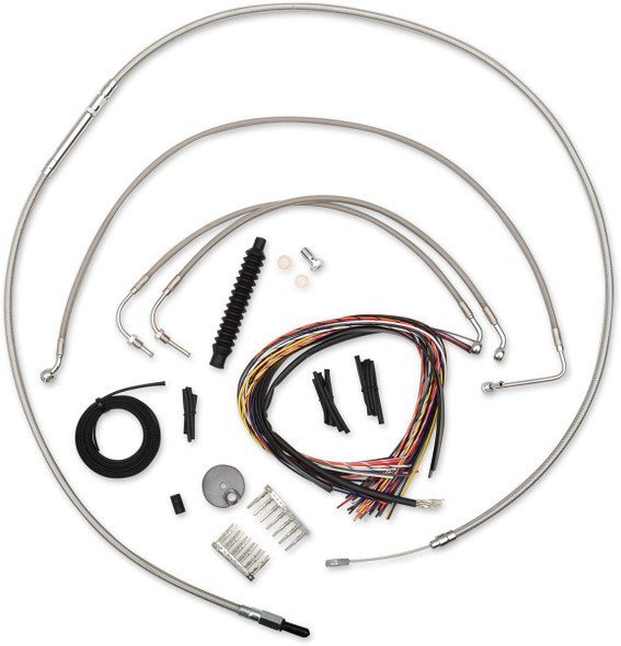 La Choppers - LA-8012KT2B-16 - Handlebar Cable/Brake Line Kit - Complete - 15" - 17" Handlebars - Stainless La Choppers - LA-8012KT2B-16 - Handlebar Cable/Brake Line Kit - Complete - 15" - 17" Handlebars - Stainless