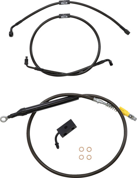 La Choppers - LA-8155KT-16M - Handlebar Cable/Brake Line Kit - 15" - 17" Ape Hanger Handlebars - Midnight