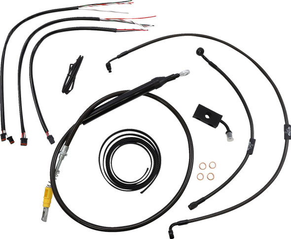 La Choppers - LA-8155KT2-16M - Complete Midnight Braided Cable Kit - Quick Connect - 15"-17" Handlebars - ABS - '18-'22 Softail La Choppers - LA-8155KT2-16M - Complete Midnight Braided Cable Kit - Quick Connect - 15"-17" Handlebars - ABS - '18-'22 Softail