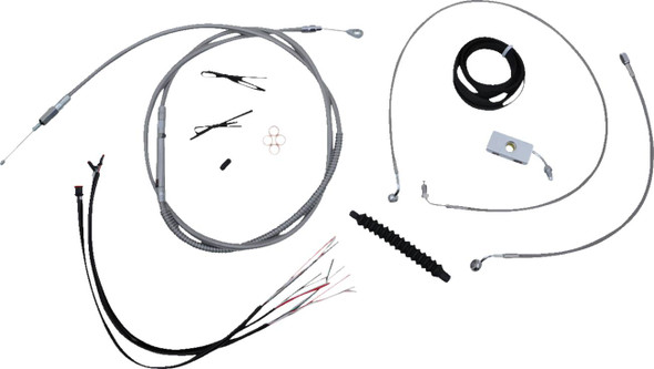 La Choppers - LA-8156KT2-13 - Complete Stainless Braided Handlebar Cable/Brake Line Kit - 12"-14" Handlebars - '18-'22 Softail La Choppers - LA-8156KT2-13 - Complete Stainless Braided Handlebar Cable/Brake Line Kit - 12"-14" Handlebars - '18-'22 Softail