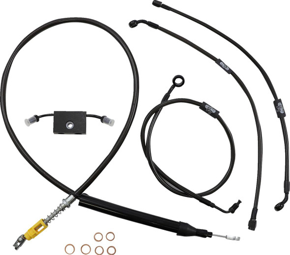 La Choppers - LA-8157KT-13M - Handlebar Cable/Brake Line Kit - Quick Connect - 12" - 14" Ape Hanger Handlebars - Midnight