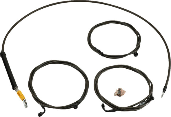 La Choppers - LA-8059KT-08M - Handlebar Cable/Brake Line Kit - Stock Ape Hanger Handlebars - Midnight