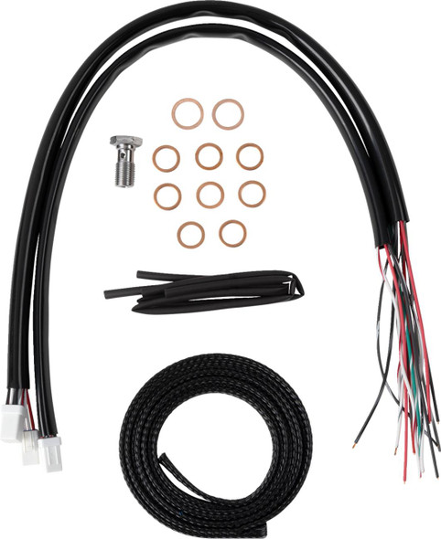 La Choppers - LA-8059KT2-08B - Handlebar Cable/Brake Line Kit - Complete - Stock Handlebars - Black Vinyl