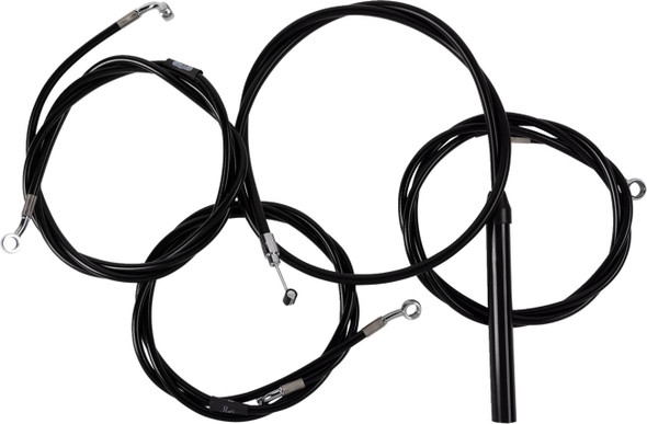 La Choppers - LA-8059KT2-13B - Handlebar Cable/Brake Line Kit - Complete - 12" - 14" Handlebars - Black Vinyl