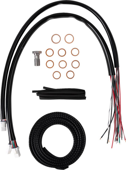 La Choppers - LA-8059KT2-16 - Complete Stainless Braided Handlebar Cable/Brake Line Kit - 15"-17" Handlebars - '23-'24 Touring