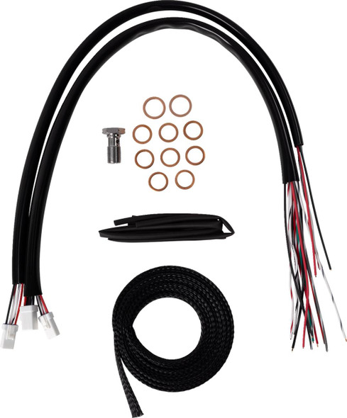La Choppers - LA-8059KT2-16B - Handlebar Cable/Brake Line Kit - Complete - 15" - 17" Handlebars - Black Vinyl