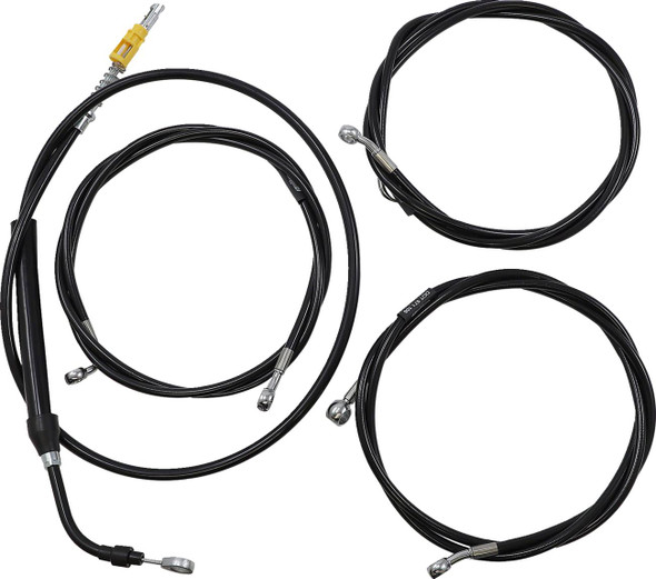 La Choppers - LA-8056KT2-13B - Handlebar Cable/Brake Line Kit - Complete - 12" - 14" Handlebars - Black Vinyl