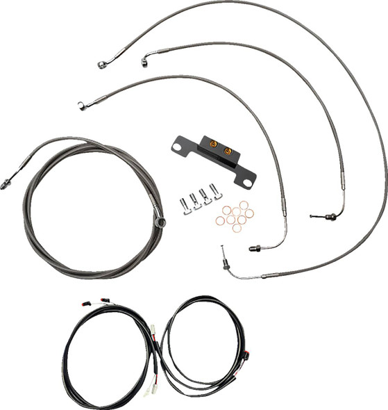 La Choppers - LA-8056KT3-08 - Complete Plug-and-Play Cable Kit - Stock Handlebars - '21-'22 FLH - ABS - Stainless