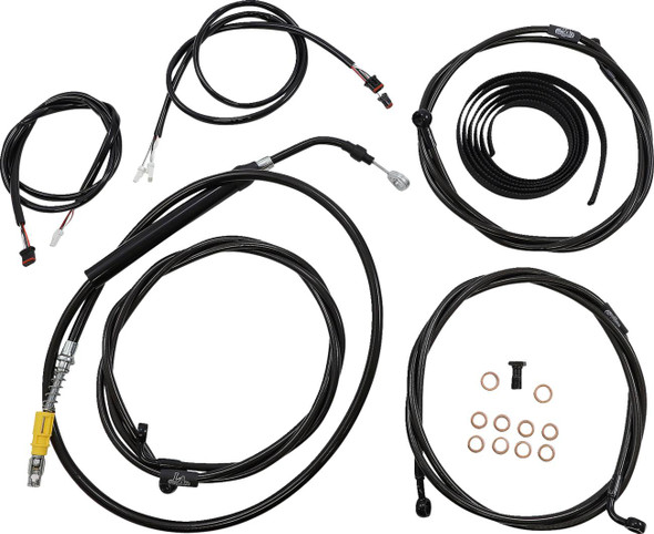 La Choppers - LA-8056KT3-16B - Complete Plug-and-Play Cable Kit - 15" - 17" Handlebars - '21-'22 FLH - ABS - Black La Choppers - LA-8056KT3-16B - Complete Plug-and-Play Cable Kit - 15" - 17" Handlebars - '21-'22 FLH - ABS - Black