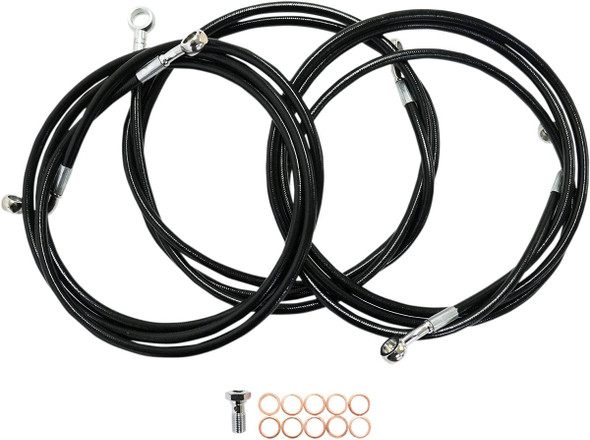 La Choppers - LA-8052B16B - Brake Line - 15" - 17" Ape Hanger Handlebars - Black