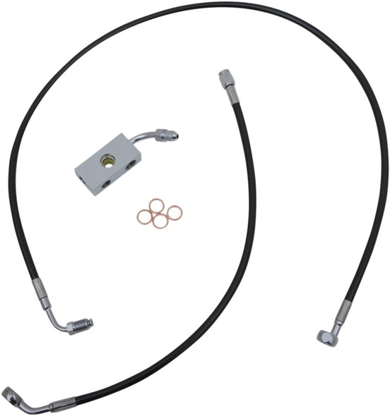 La Choppers - LA-8152B16B - Brake Line - 15" - 17" Ape Hanger Handlebars - Black