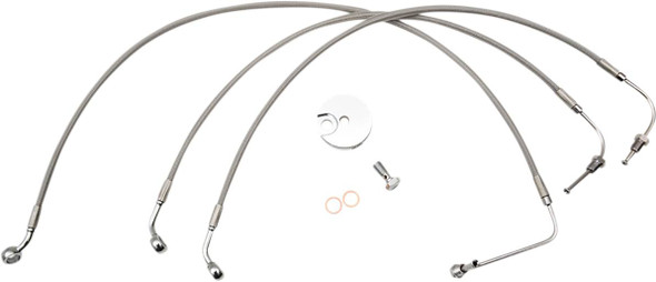 La Choppers - LA-8154B13 - Brake Lines - 12" - 14" Ape Hanger Handlebars - Stainless Steel