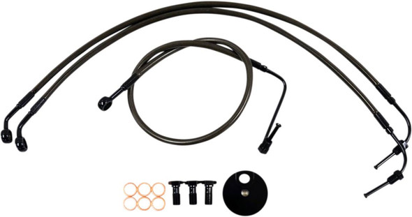 La Choppers - LA-8154B13M - Brake Lines - 12" - 14" Ape Hanger Handlebars - Midnight