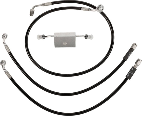 La Choppers - LA-8154B16B - Brake Line - 15" - 17" Ape Hanger Handlebars - Black