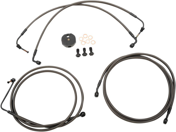 La Choppers - LA-8050B19M - Brake Lines - 18" - 20" Ape Hanger Handlebars - Midnight