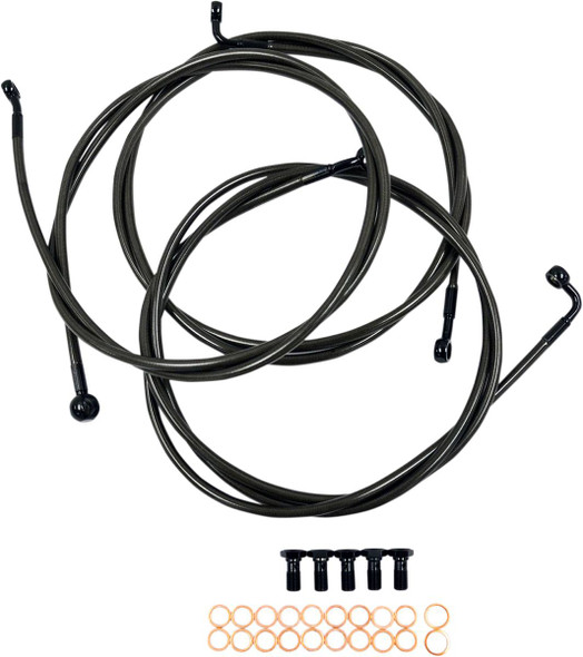 La Choppers - LA-8052B19M - Brake Lines - 18" - 20" Ape Hanger Handlebars - Midnight