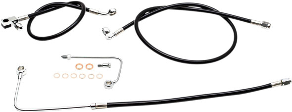 La Choppers - LA-8151B16B - Brake Line - 15" - 17" Ape Hanger Handlebars - Black