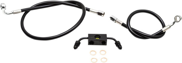 La Choppers - LA-8321B16B - Brake Line - 15" - 17" Ape Hanger Handlebars - Black