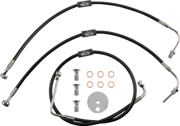 La Choppers - LA-8230B16B - Brake Line - 15" - 17" Ape Hanger Handlebars - Black