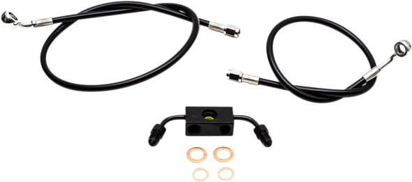 La Choppers - LA-8231B16B - Brake Line - 15" - 17" Ape Hanger Handlebars - Black