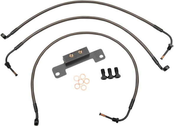 La Choppers - LA-8011B16M - Brake Lines - 15" - 17" Ape Hanger Handlebars - Midnight