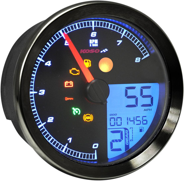 Koso North America - BA051211 - Multi-Function Speedometer/Tachometer - HD-04 - Black