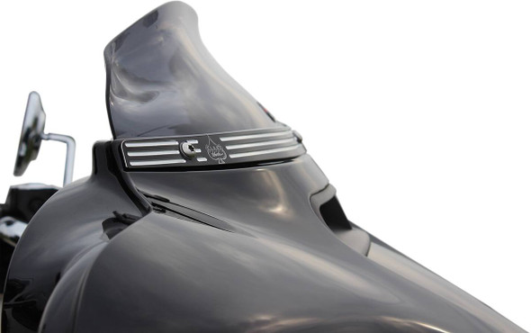 Klock Werks - KWW-01-0405 - Flare™ Windshield - 4" - Dark Smoke - '14-'23 FLH