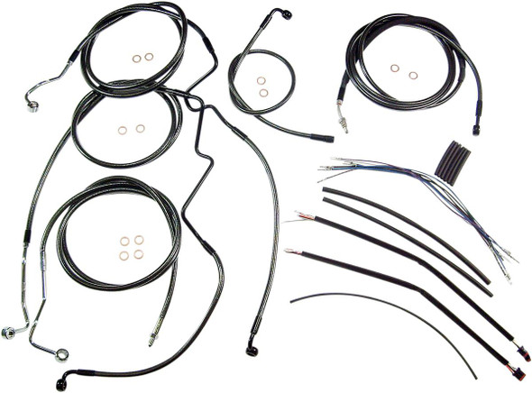 Magnum Shielding - 487341 - Black Pearl™ Designer Handlebar Installation Kit - 12"-14" - '14-'15 FLH