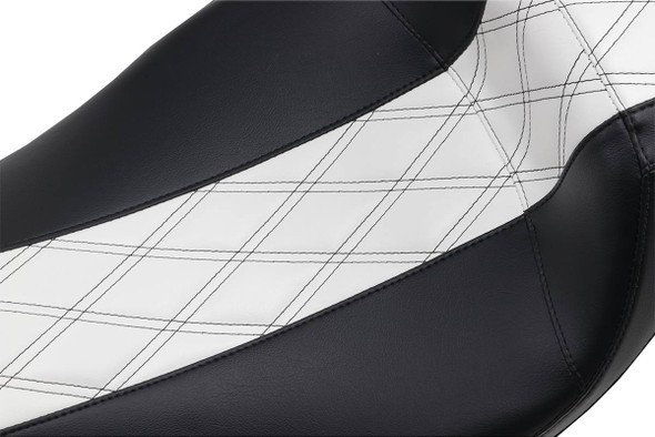 Le Pera - LK-987DLGT1 - Outcast Daddy Long Legs Seat - Full-Length - w/o Backrest - Black w/White Double Diamond - FL