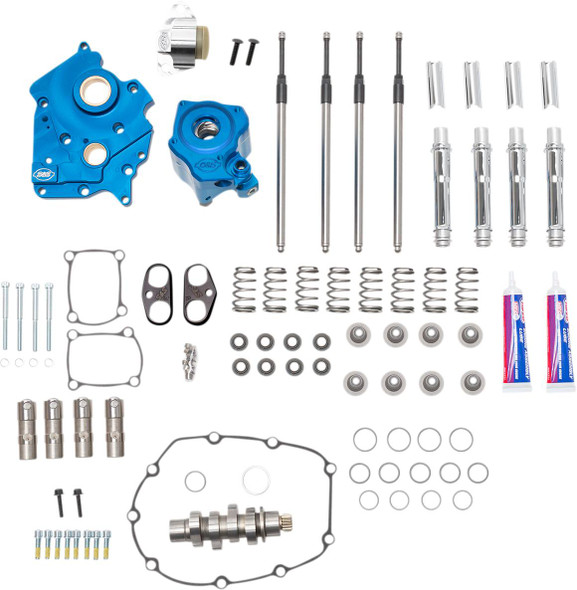 S&S Cycle - 310-1082B - Cam Chest Kit with Plate - Chain Drive - Oil Cooled - 550 Cam - Chrome Pushrods - M8