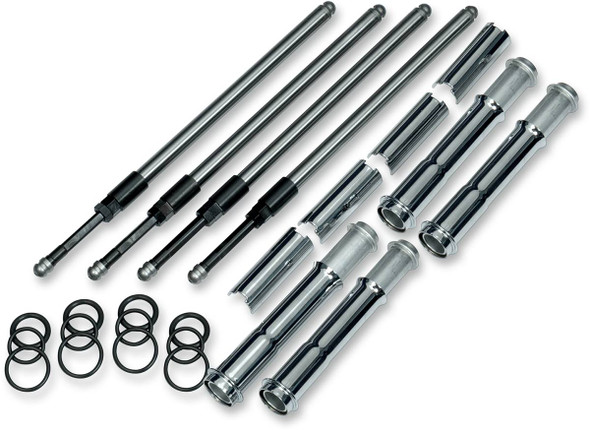 S&S Cycle - 930-0123 - Quickee Pushrod Kit with Chrome Covers - M8