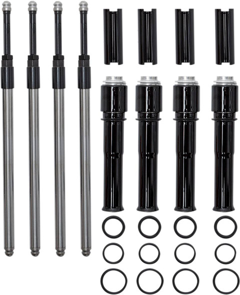 S&S Cycle - 930-0143 - Quickee Pushrods Kit with Gloss Black Covers - Twin Cam