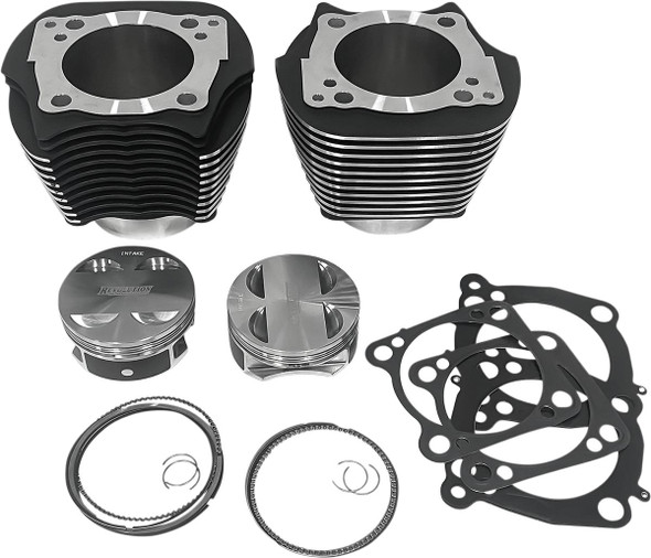 Revolution Performance, Llc - RP201-606W - Cylinder Kit - 128" - Big Bore - Black with Highlighted Fins - 114"/117" M8