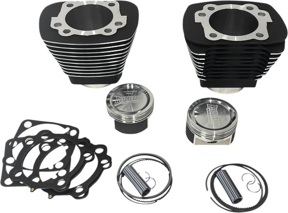 Revolution Performance, Llc - RP201-414W - Cylinder Kit - 1250 cc - Big Bore - Black with Highlighted Fins - XL883