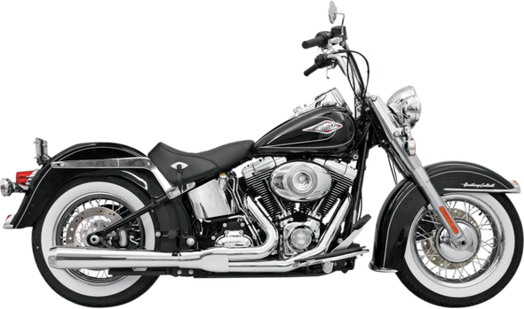 Bassani Exhaust - Road Rage 2-into-1 Exhaust Systems Chrome, Long - Fits '86-'17 FXS, FXST,FLS,FLST