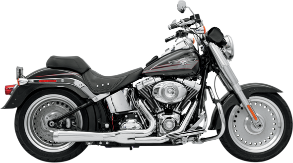 Bassani Exhaust - Road Rage 2-into-1 Exhaust Systems Chrome, Short - Fits '86-'17 FXS, FXST,FLS,FLST