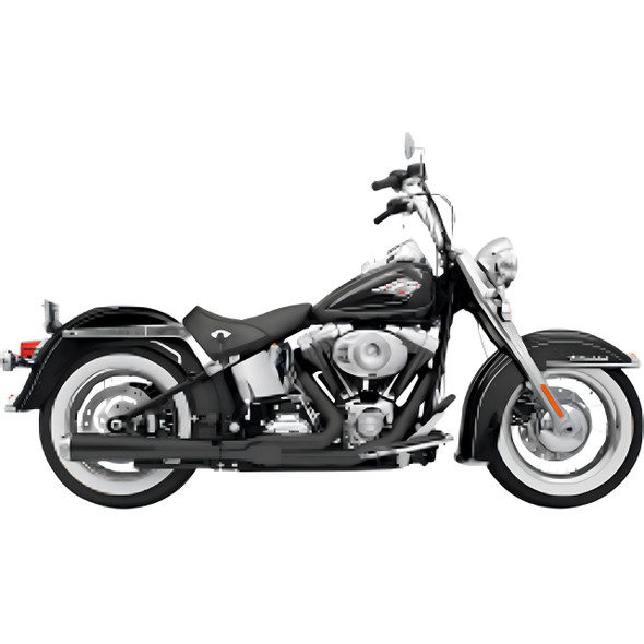 Bassani Exhaust - Road Rage 2-into-1 Exhaust Systems Black, Long - Fits '86-'17 FXS, FXST,FLS,FLST