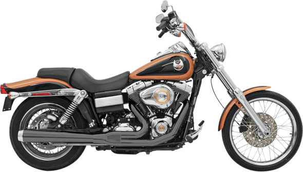 Bassani - Road Rage 2-into-1 Exhaust Systems Black, Long - Fits '06-'16 FXD/FXDWG With Forward or Mid Controls
